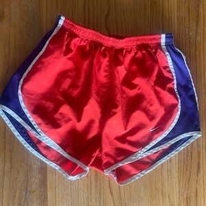 Nike Women's Red and Purple Athletic Shorts
